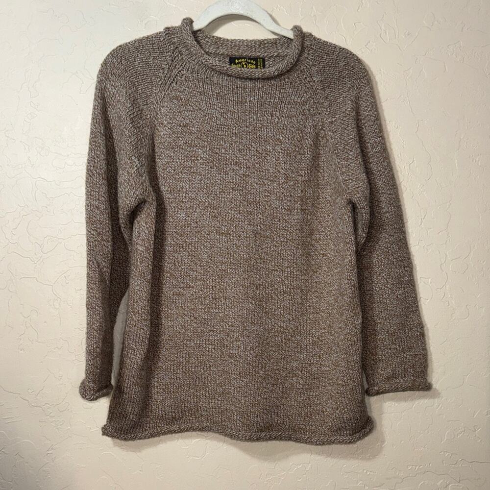 American outside alpaca wool roll top oversized comfy knit sweater size small